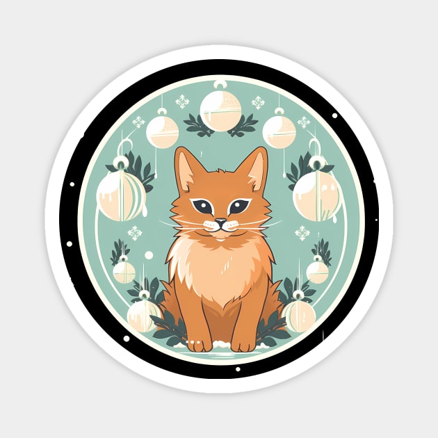 Somali Cat Xmas Ornament, Love Cats Magnet by dukito